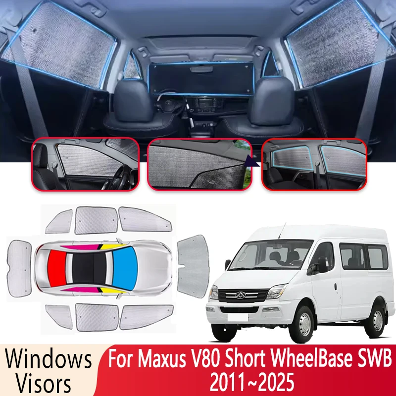 Sun Shade For Maxus V80 Short WheelBase SWB 2011~2025 Auto Heat Insulation Sun Protection Sunshade Windshield Visor Accessories