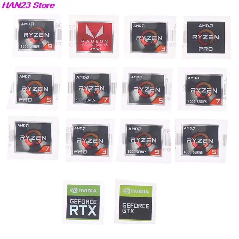 1Pc 1.9X1.6Cm Amd Processor Serie Sticker Athlon Ryzen R 3 5 7 Logo PRO7 Generatie Label
