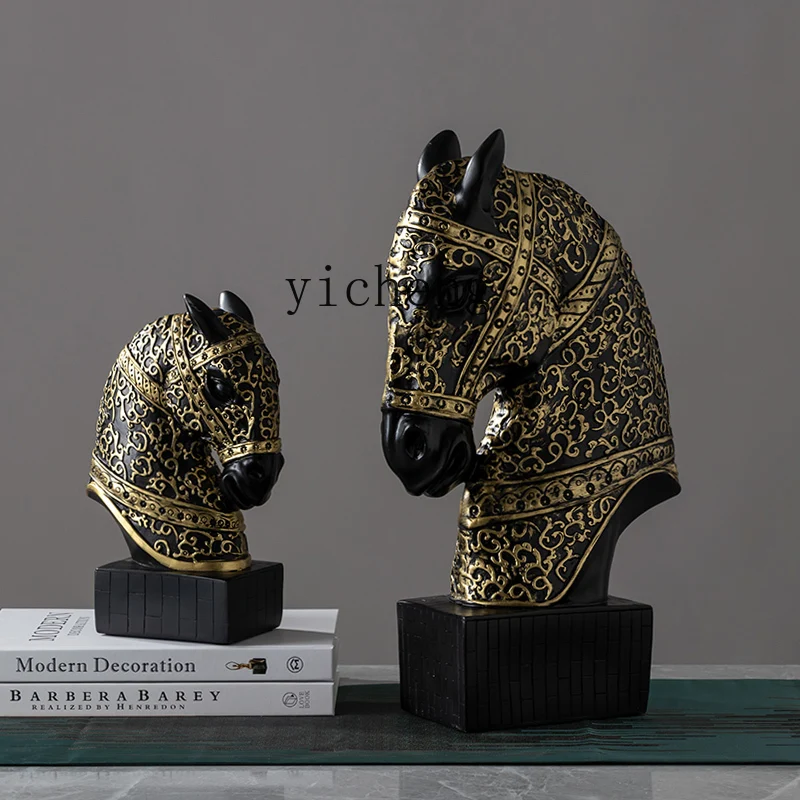 

ZK European Style Creative Horse Head Decoration Office Home Desktop Craft Ornament
