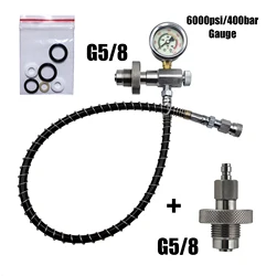 HPA Scuba Diving Chargeing Adapter HP Filling Station With G5/8 Connector Stainless Steel 6000psi/400bar Gauge DIN Connector