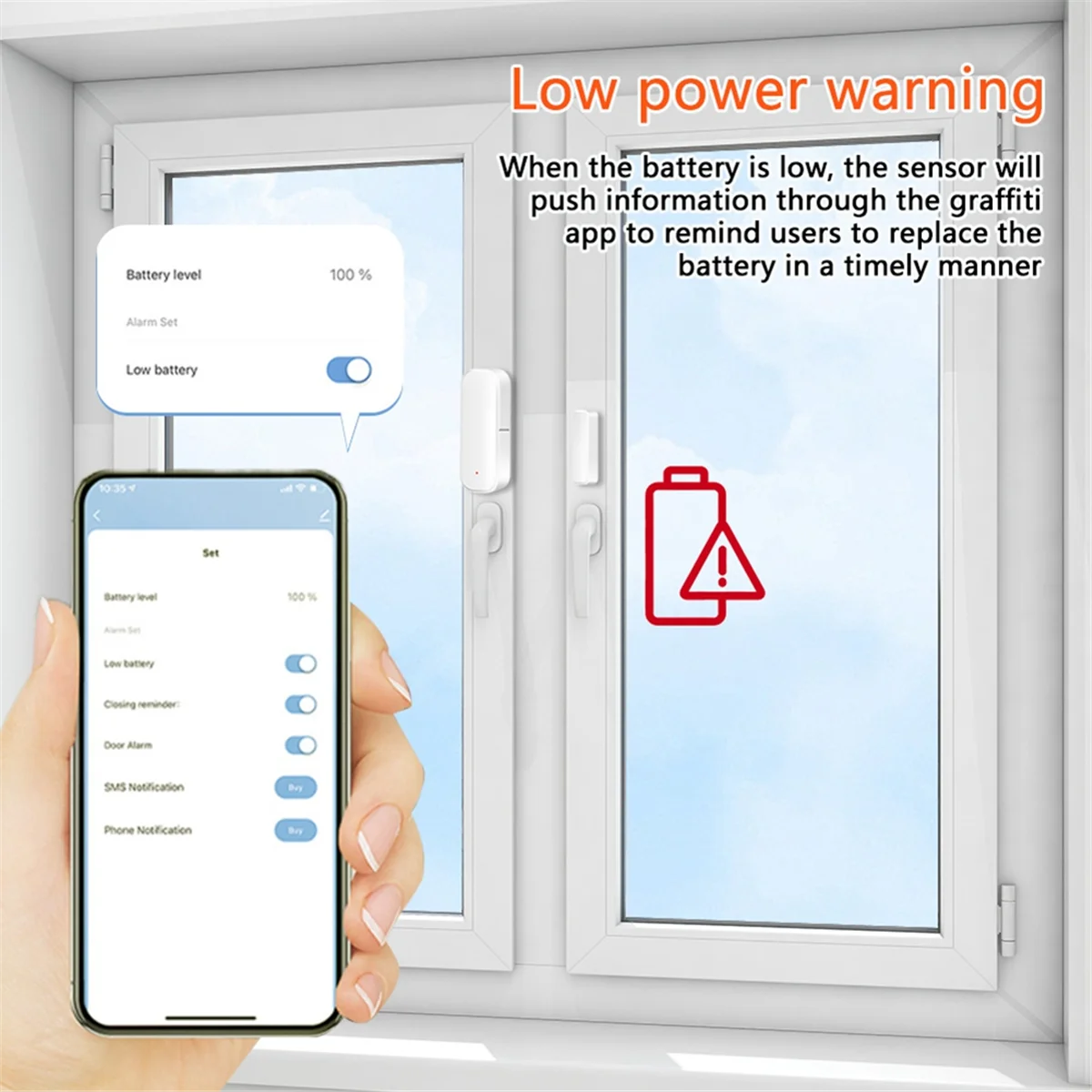 AT42 Zigbee Door Sensor Window Sensor Tuya Door Opener Detector Wireless Smart Door Sensor Alarm for Home Security&Automation