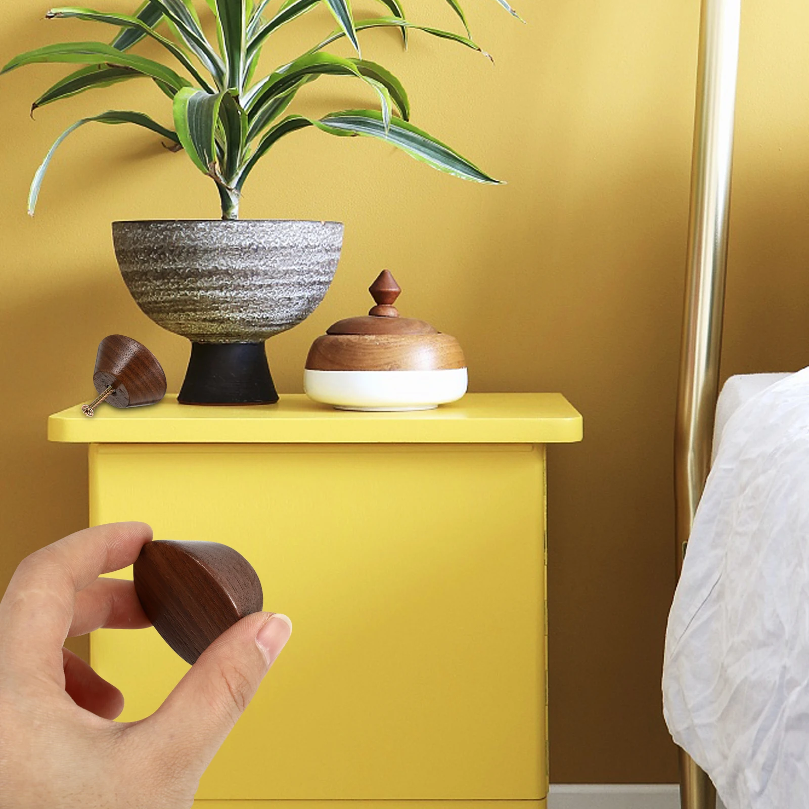 

4 шт., ручки для ящиков из цельного дерева, простые ручки с одним отверстием для кухонной мебели, ручки для ящиков