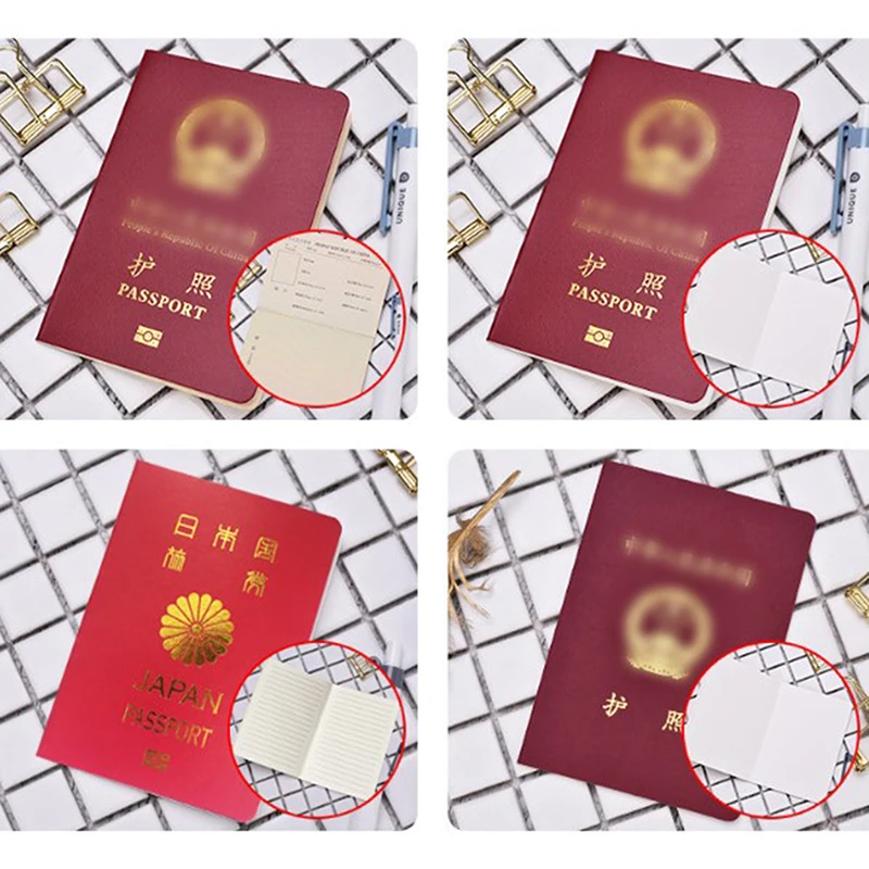 Travel Passport Holder PU Leather Passport Protective Cover Fashionable ID Card Passport Notebook Students Gifts School Supplies