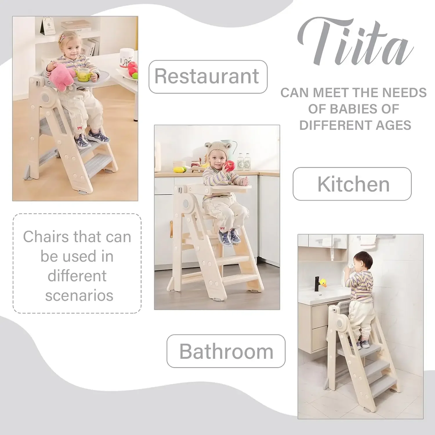 Children's Ladder Learning Tower, Multi-Functional Dining Chair