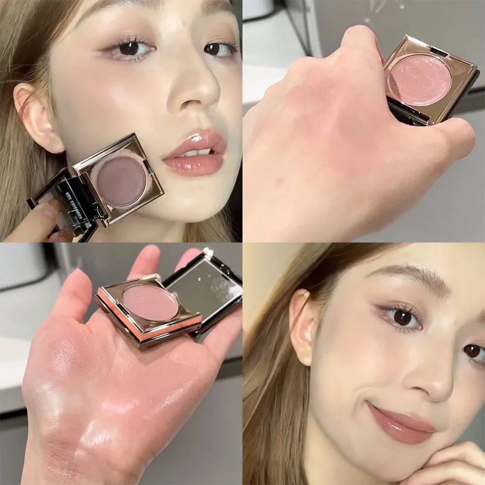 Sunscreen Monochrome Blush Long-lasting Waterproof Blusher Makeup Cream Matte Easy Color Rouge Silky Lip And Cheek Blush Cream