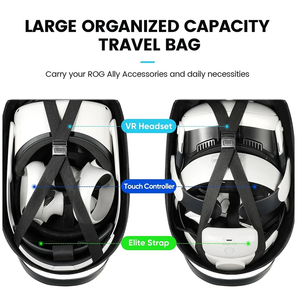 New VR Glasses Chest Bag for Men Hard Shell Sling Bag Expandable Shoulder Bag for Oculus Meta Quest 2 Apple Vision Pro