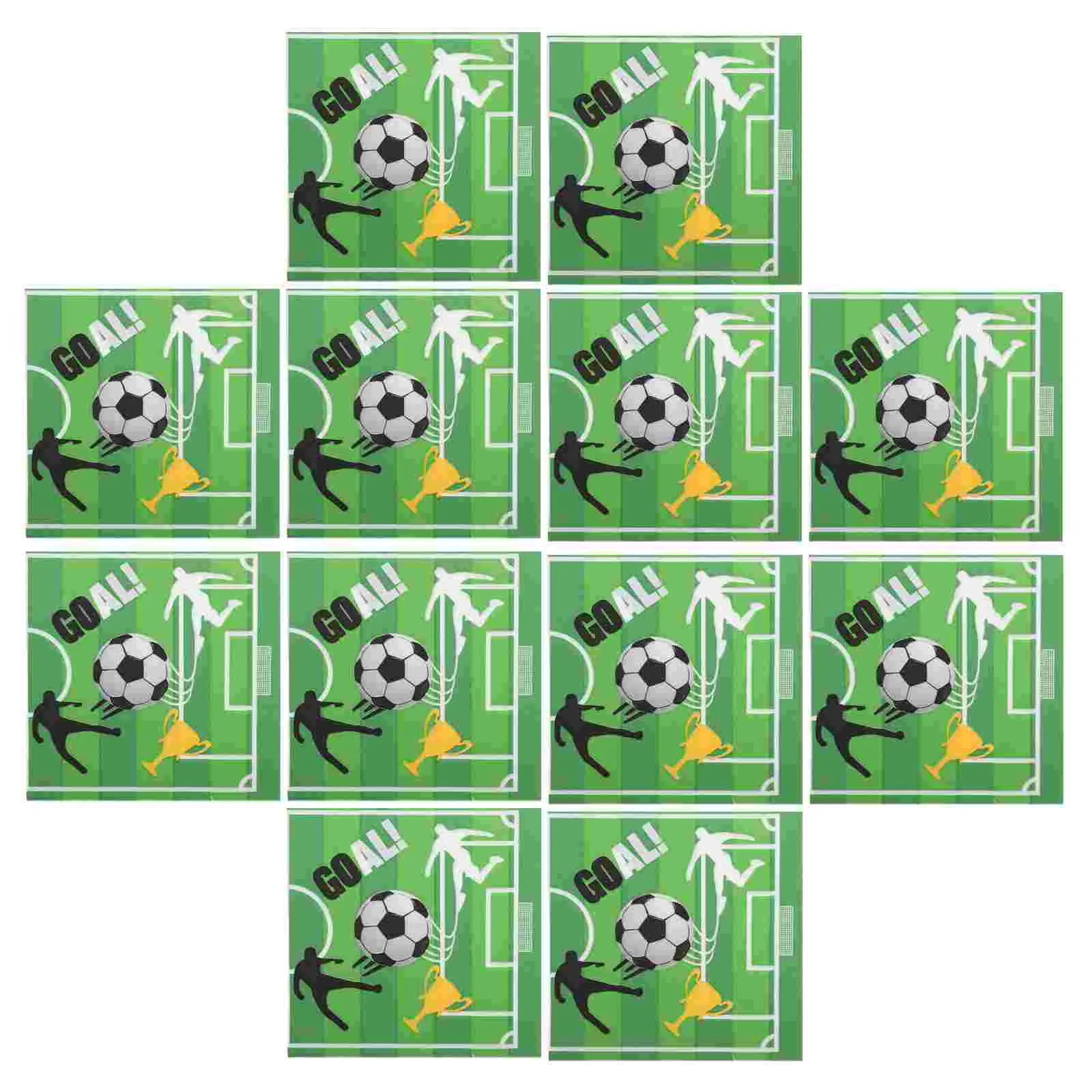 20 Pcs Football Printed Napkin Cocktail Napkins for Parties Birthday Women Disposable Foodball Paper