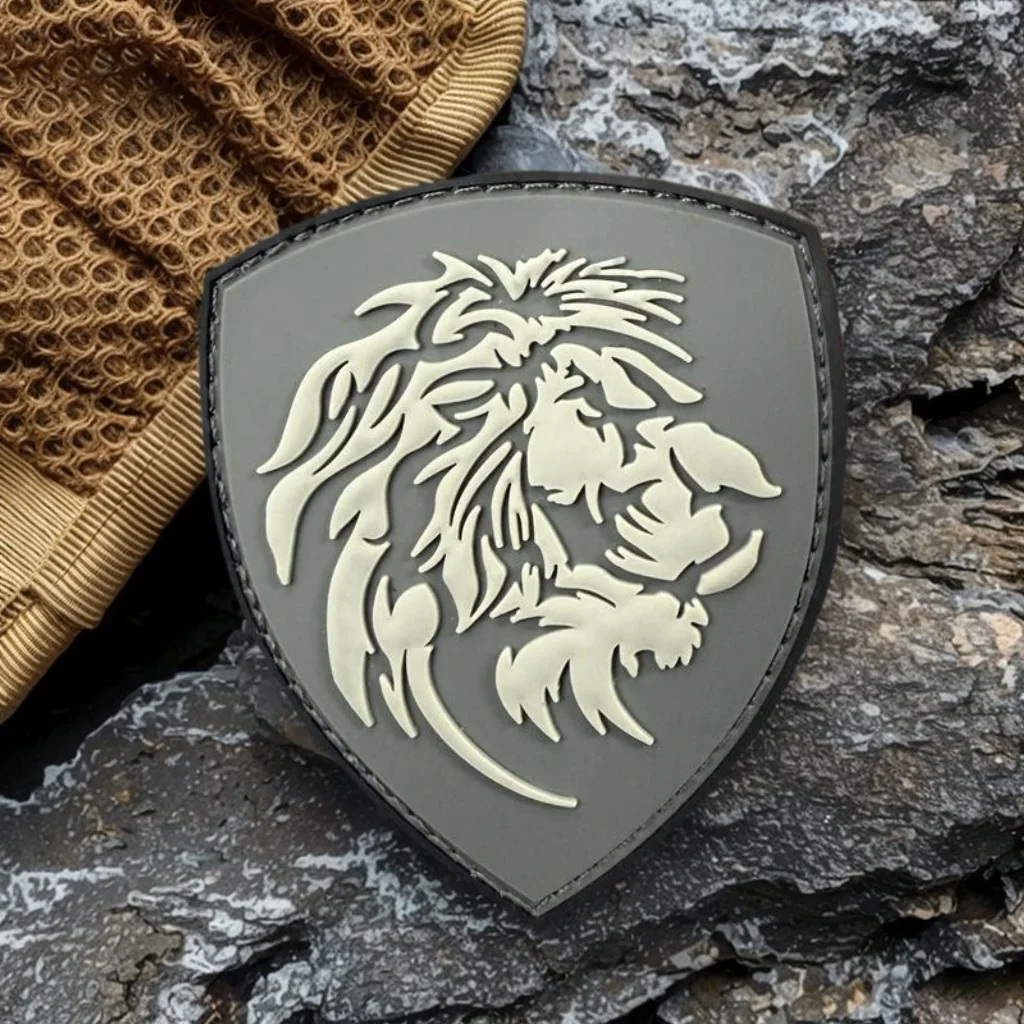 

Lion King PVC Tactical Patch 3D Soft Rubber Hook and Loop Military Armband Backpack Clothing Decoration Sticker