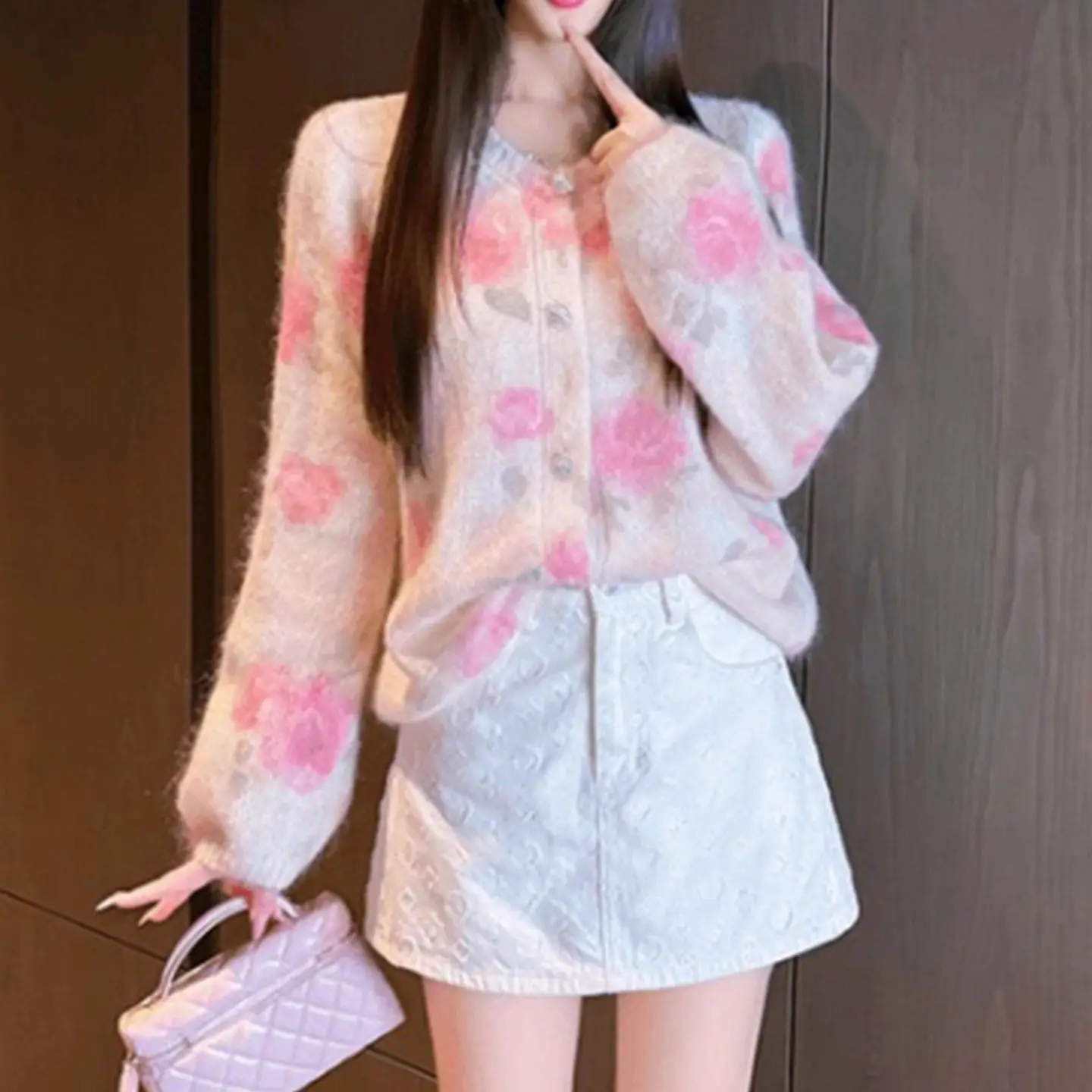 Cardigan maglione lavorato a maglia delicato stile giapponese Maglioni con bottoni stampati da donna Top cappotti slim autunnali Femme