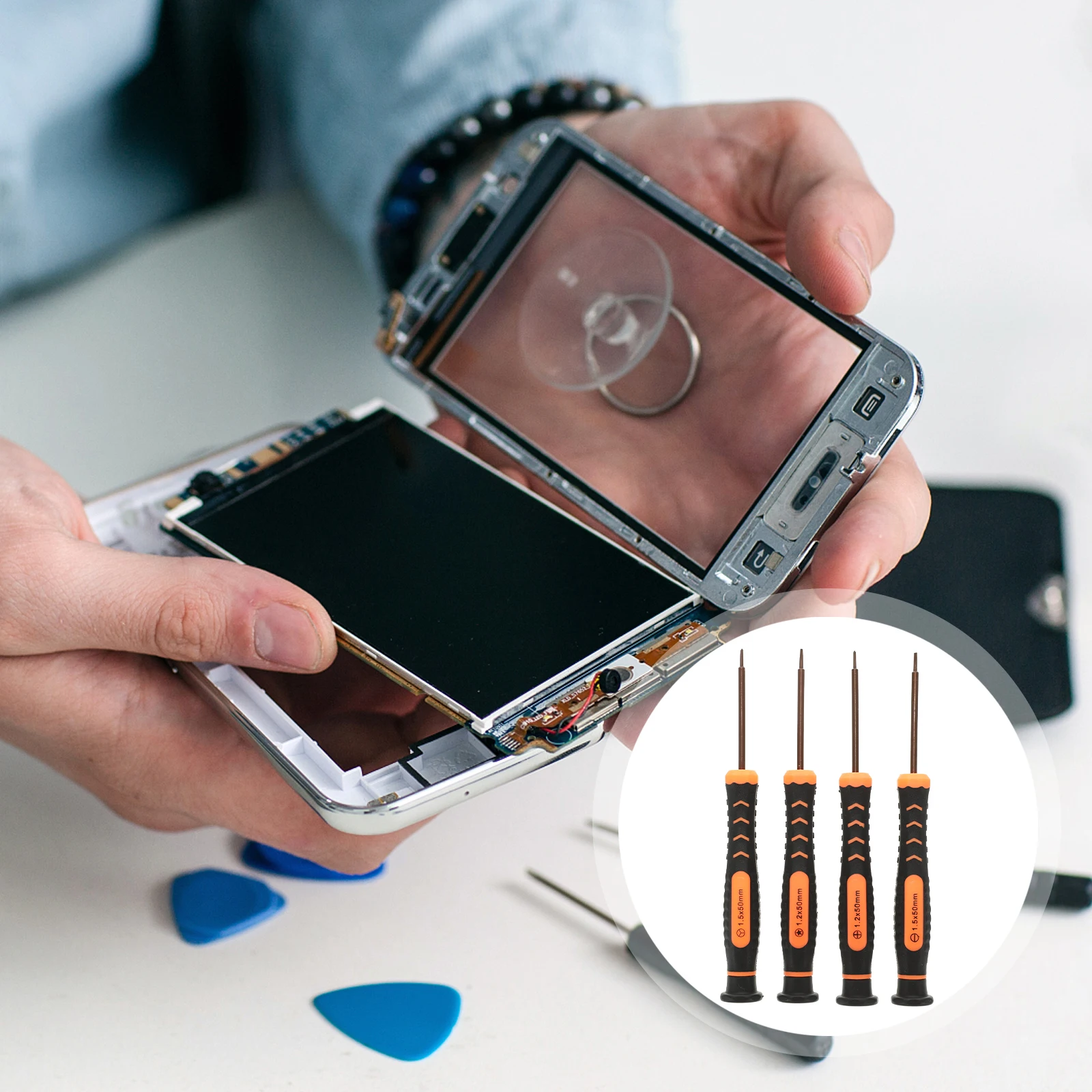 

4pcs Precision Screwdriver Set Durable Steel Plastic Repair Tools for Laptops Mobile Devices Professional Use AntiSlip Handle