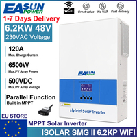 EASUN 6.2KW 4KW 3.2KW 2KW Hybrid Solar Inverter 12V 220V Built-In 120A MPPT Solar Controller 24V 48V PV Input 500VAC Pure Sine Wave Off Grid Inverter With WIFI BMS EU Stock No Tax