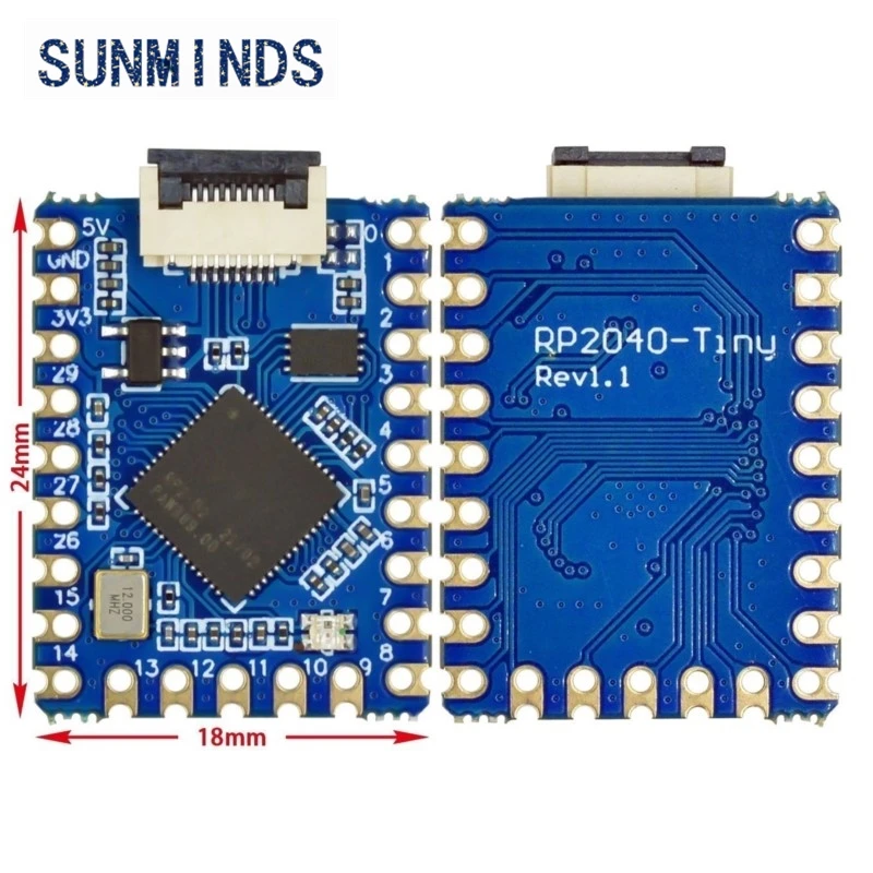 1 модуль макетной платы RP2040-Tiny RP2040 ZERO Raspberry Pi PICO USB Type C Интерфейс 264 КБ SRAM 2 МБ Flash C/C++ для Arduino