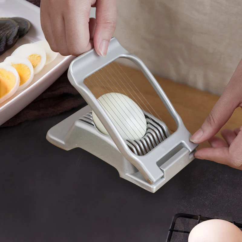 1 Pc Aluminum Alloy Egg Slicer Multi-function Manual Egg Slicer Household Kitchen Mini Manual Poached Egg Cutting Tool