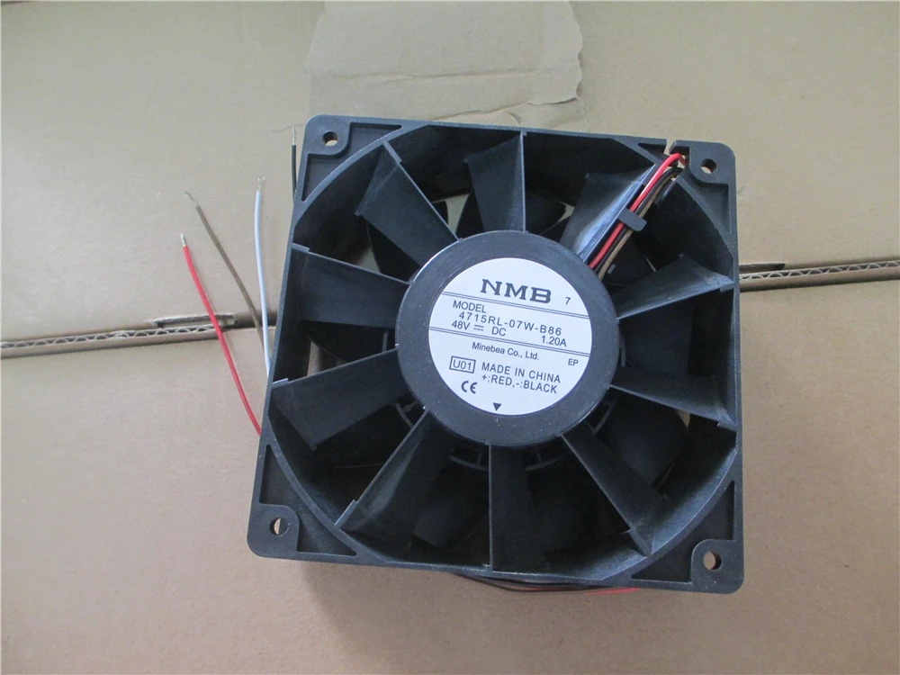 

Original fan for NMB 12CM 4715RL-07W-B86 12038 48V 1.2A AFB1248VHE 5C98 48V 0.27A DATA1238B8H 103