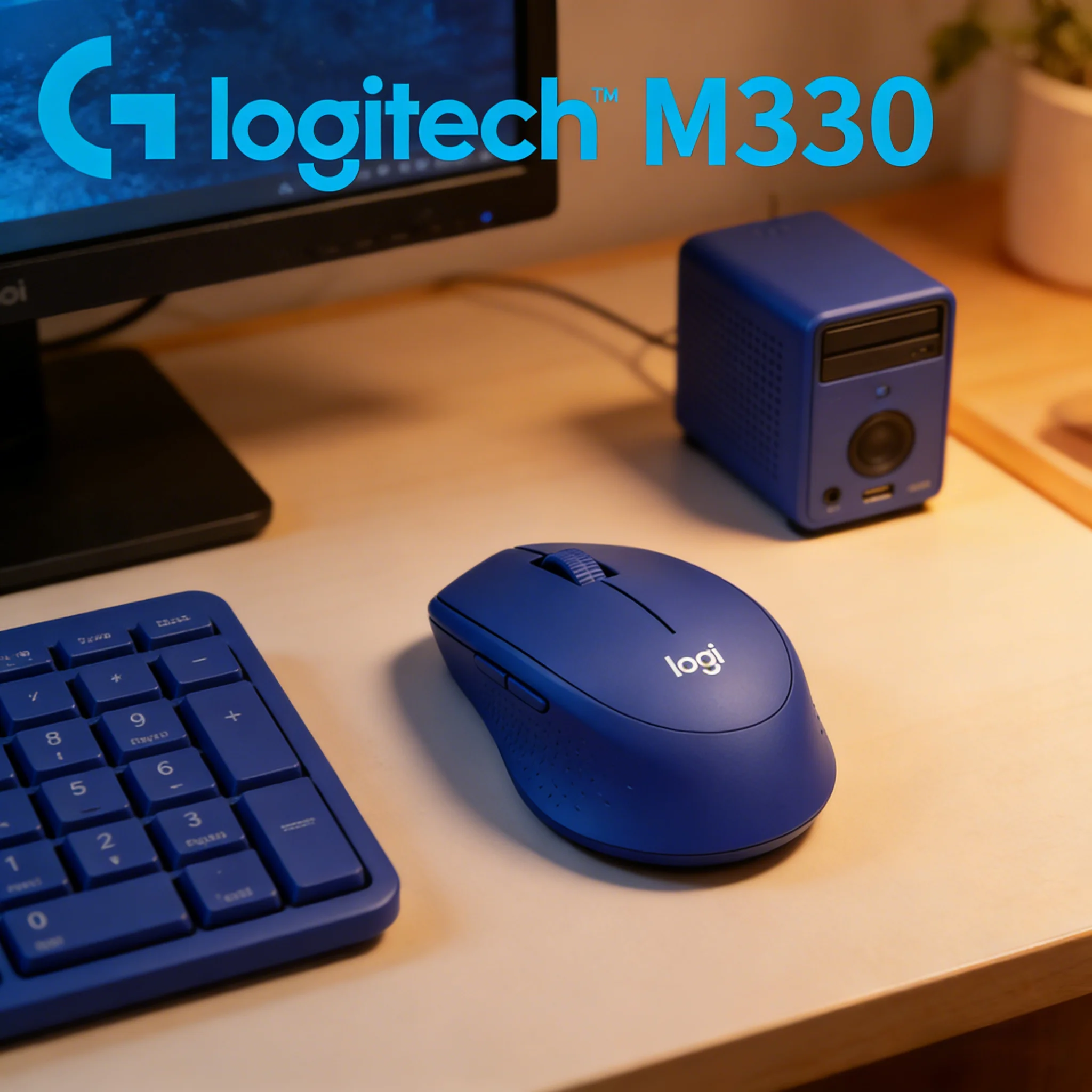 Logitech M330 Silent Plus Wireless Mouse 2.4GHz 1000DPI 24-Month Battery Ergonomic Right-Hand For Home Office Laptop PC