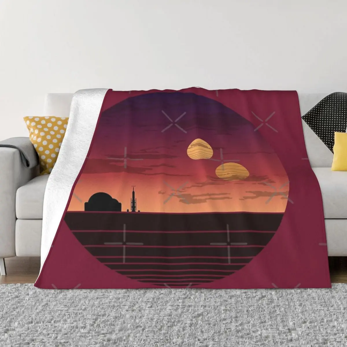 

The Binary Sunset Home Blanket Throw Blanket Custom Blanket Personalized Throw Blanket