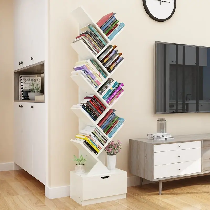 Living Room Vertical Bookshelves Creative Ins Shelves Group Device Three-Dimensional Simple Library Bookcase Storage Furniture