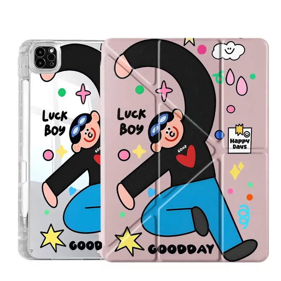 

Чехол-подставка для планшета с мультяшным персонажем (мужской) Y-образной формы для iPad Mini 6 7 Air 4 5 M3 M2 1 2 M4 11 дюймов Pro 11th 10th 9th 8th 7th