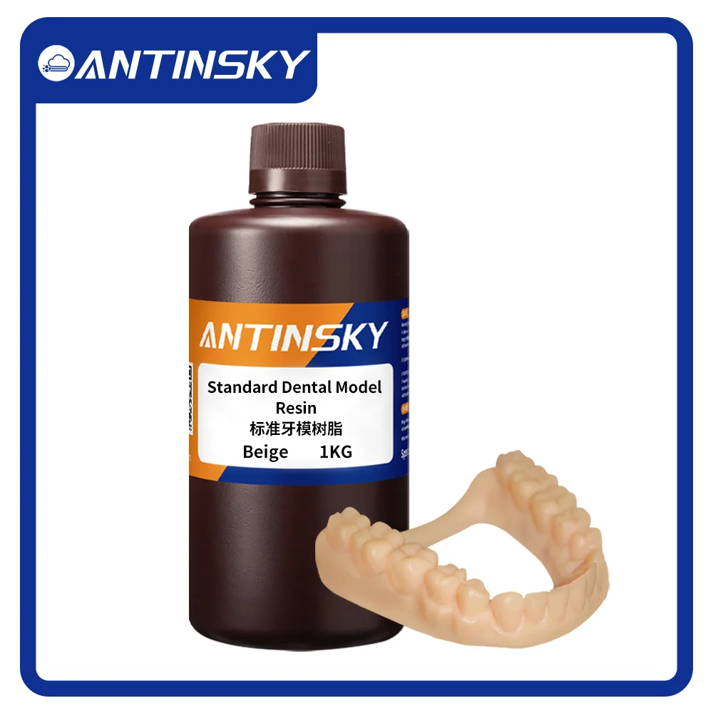 Antinsky Standard Dental Model 3D Dental Resin 405nm 1KG for Elegoo/Phrozen/Uniformation High Precision Dental Model Resin