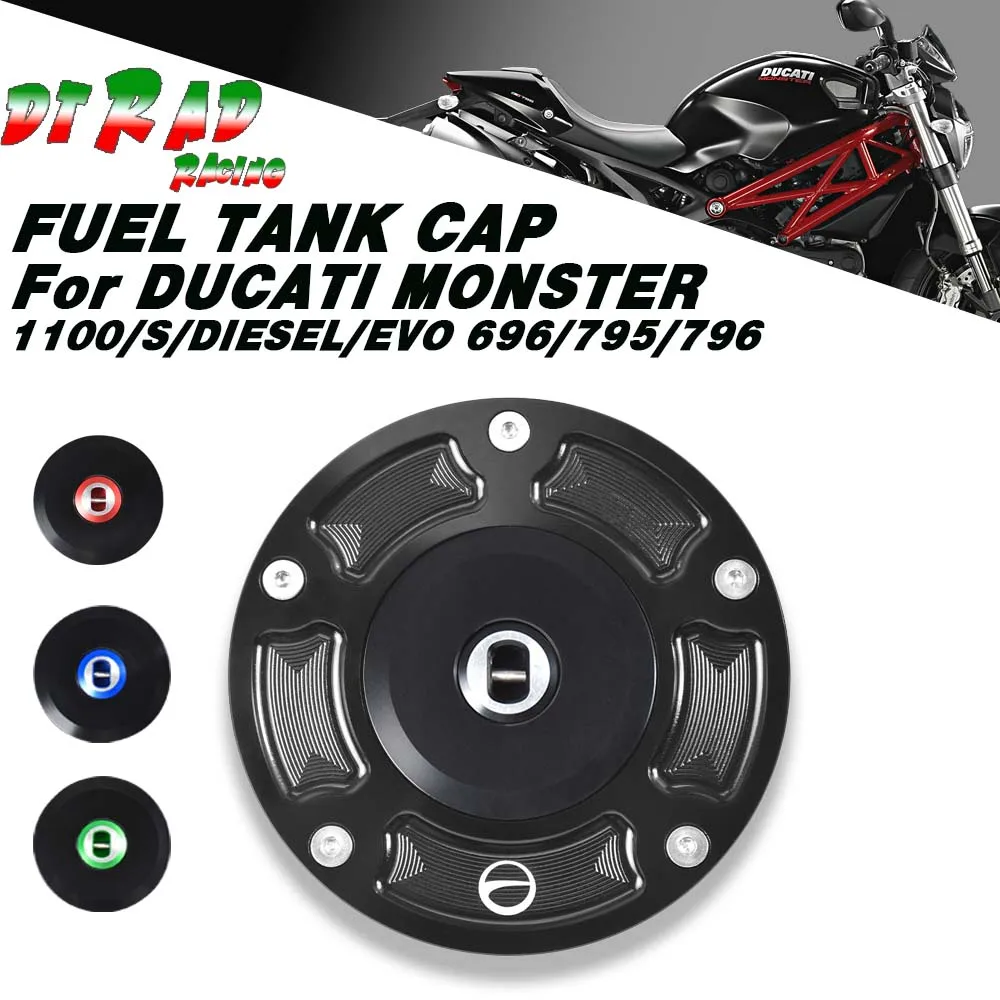 

Motorcycle Fast Plug Gasoline Cap For DUCATI MONSTER 1100/S/DIESEL/EVO 696/795/796 Gas Tank Cap Valve Aluminum Accessories