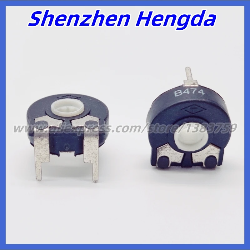 5Pcs Variable Resistor PT15 470K B474 Horizontal Elliptical Hole Adjustable Potentiometer