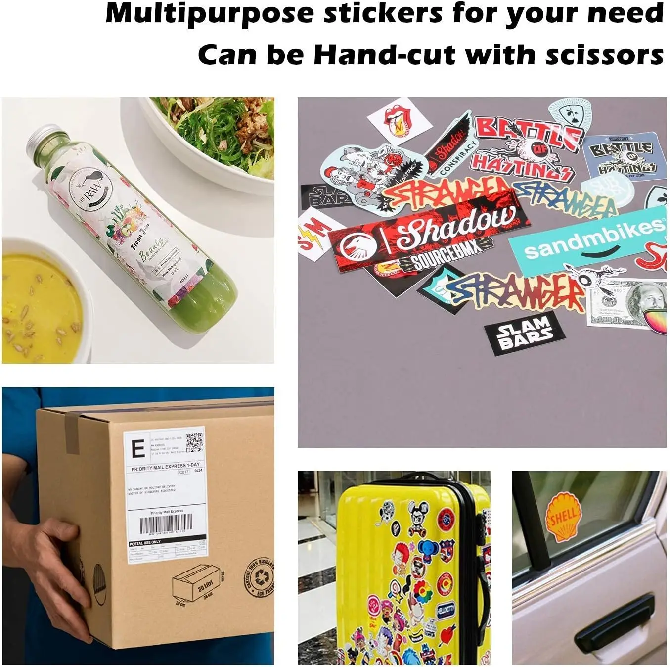 3R/4R/5R/A4 Printable Sticker Paper for Inkjet Printer, Dries Quickly and Holds Ink Beautifully Paper Self-Adhesive Sheets