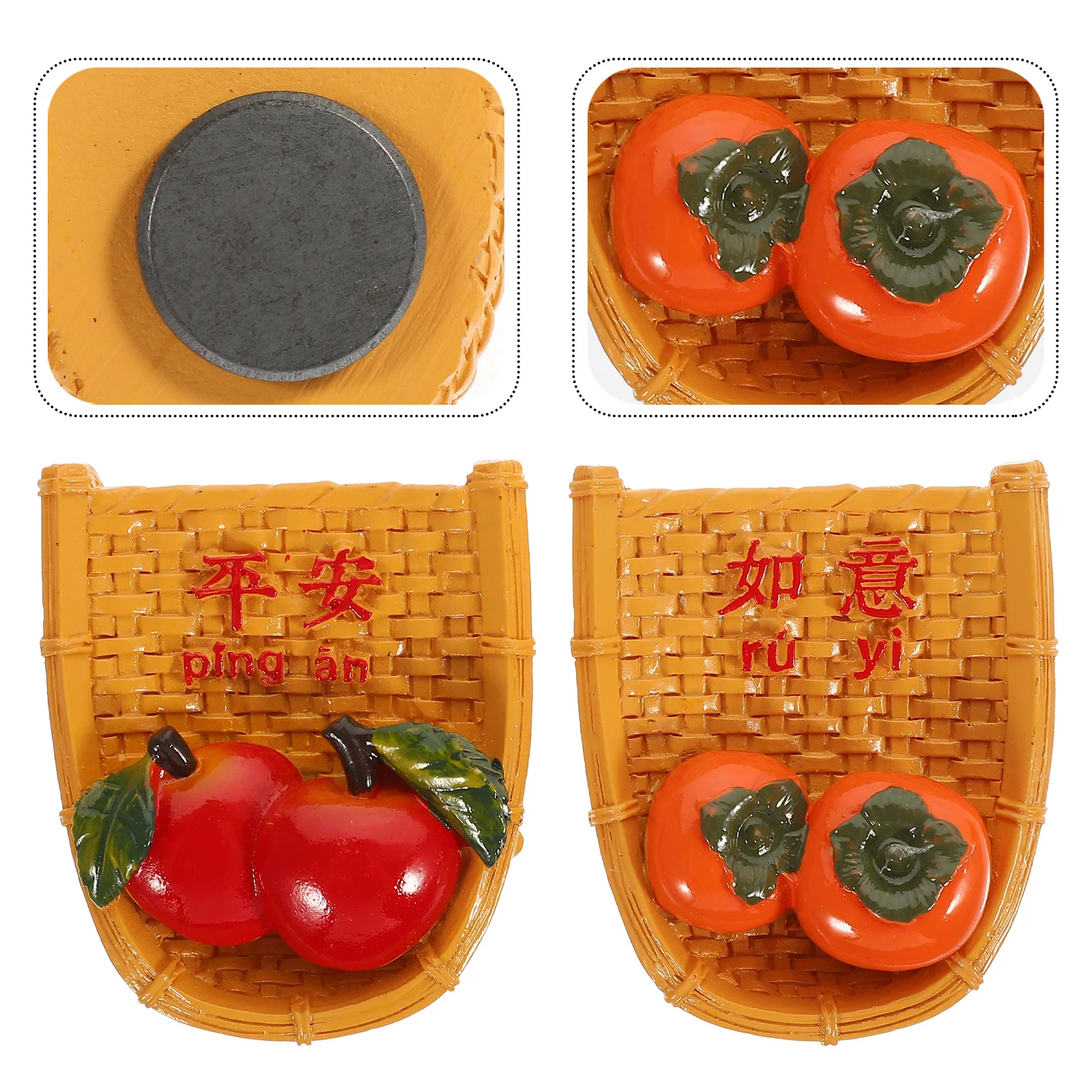 

2Pcs Chinese Festival Refrigerator Magnets Retro Style Fridge Stickers for Home Office Party Decoration New Year Gift