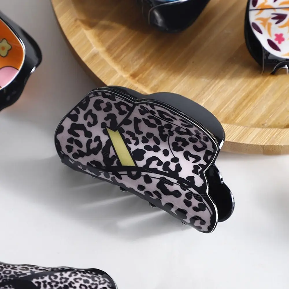 Boots French Hair Clip Leopard Print Flower Female Hair Accessories Korean Style Headwear Star Hair Claw Cowboy Hat Grab Clip