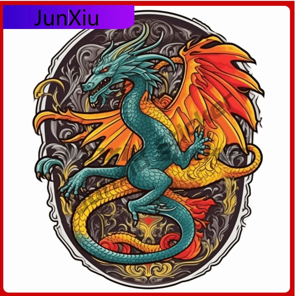 

Crest Dragon Sticker Folklore Decal for Truck Vintage Waterproof Vinyl Access Car Laptop Window Bumper