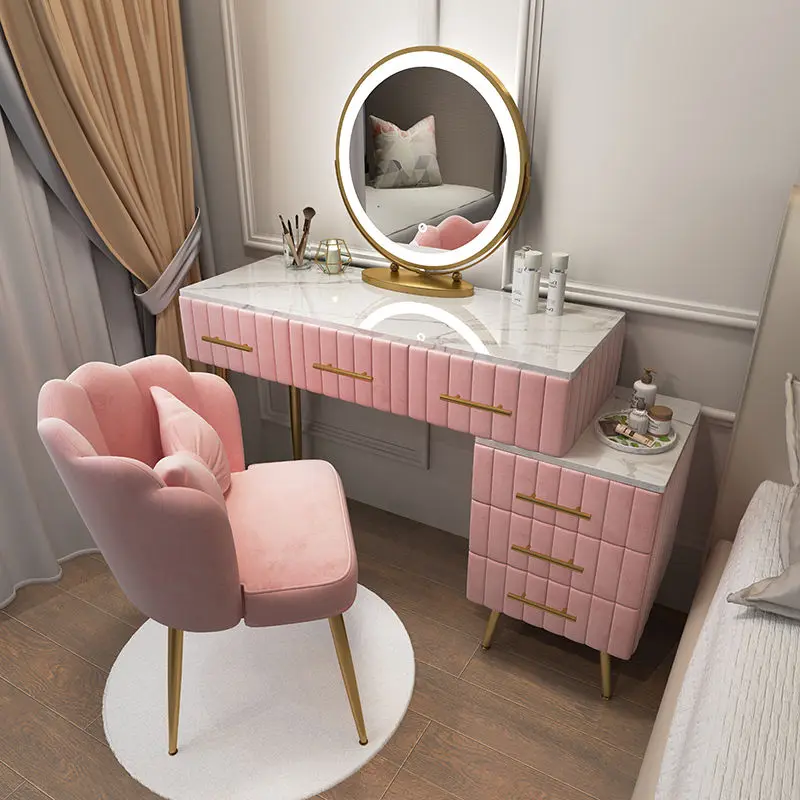 Nordic modern minimalist storage cabinet one net red ins dressing table with lamp light luxury multi-functional dressing table