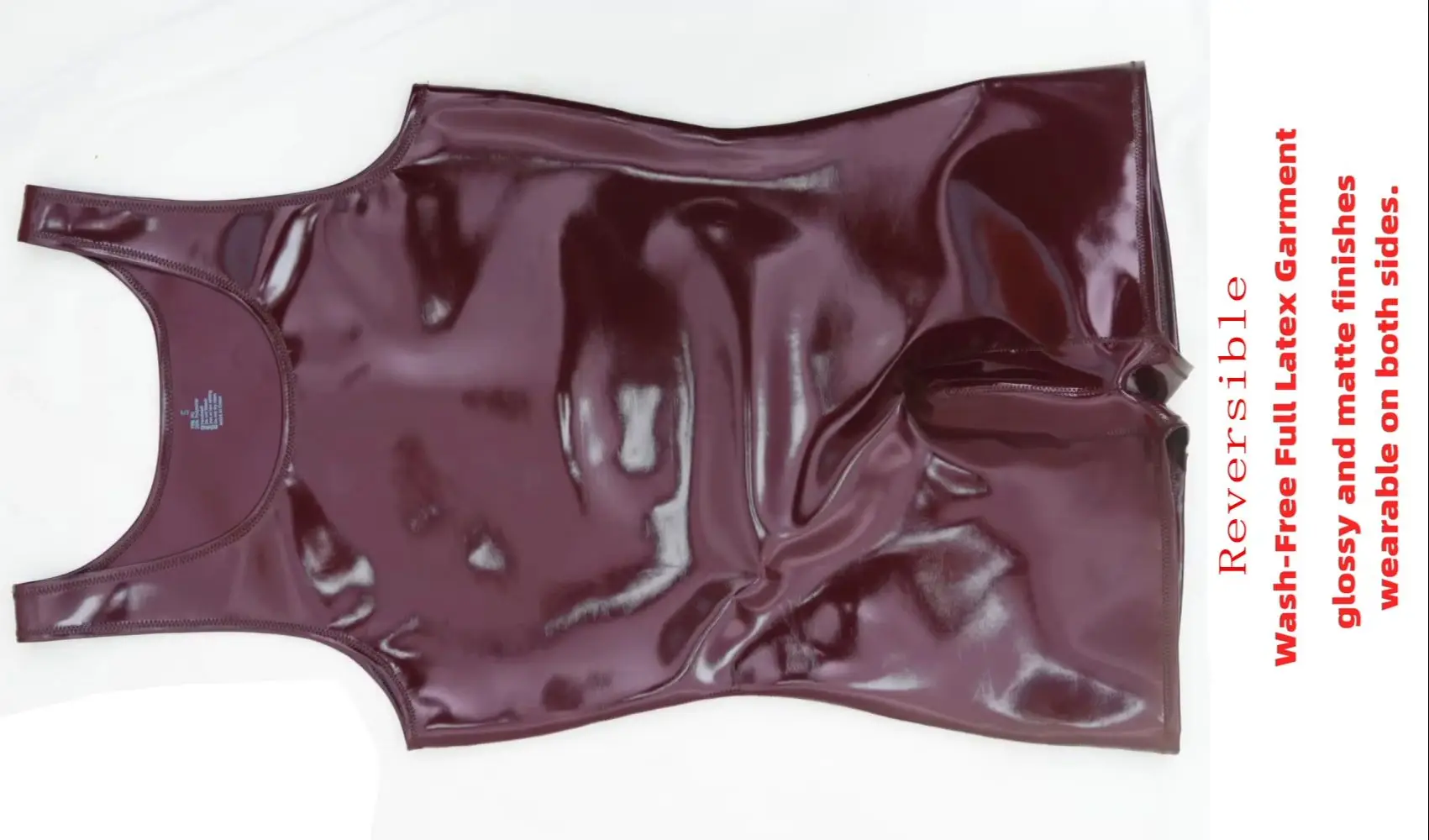 Double Sided PU Leather Reversible Vest Faux Leather Wet Look Tank Top S-3XL Convex Pouch Bodysuit Tights Shapers Body Teddy