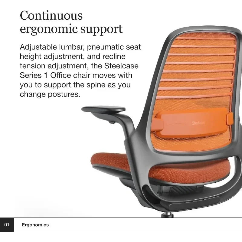 Series 1 Office Chair - Ergonomic Work Chair with Wheels for Hard Flooring - Helps Support Productivity