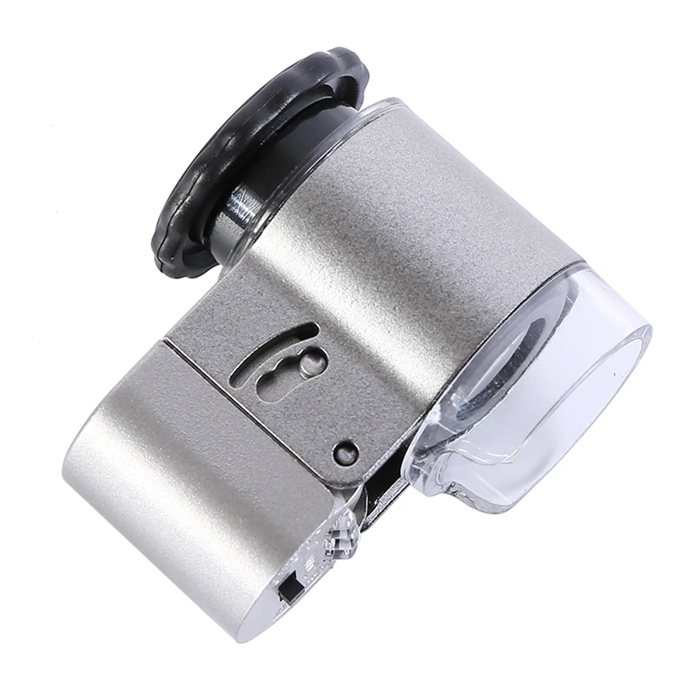 

Portable 50X LED Microscope Magnifier UV Detection Pocket Size Mini Circuit Board Coin Jewelry Gardening Stamp Currency