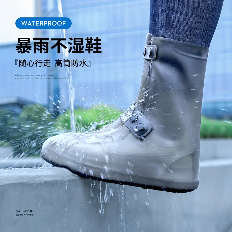 Rainy Season Thicken Wear-resistant Rainproof Shoes Cover Silicone Waterproof Non-slip Rain Shoes Cover Rain Gear Non-disposable