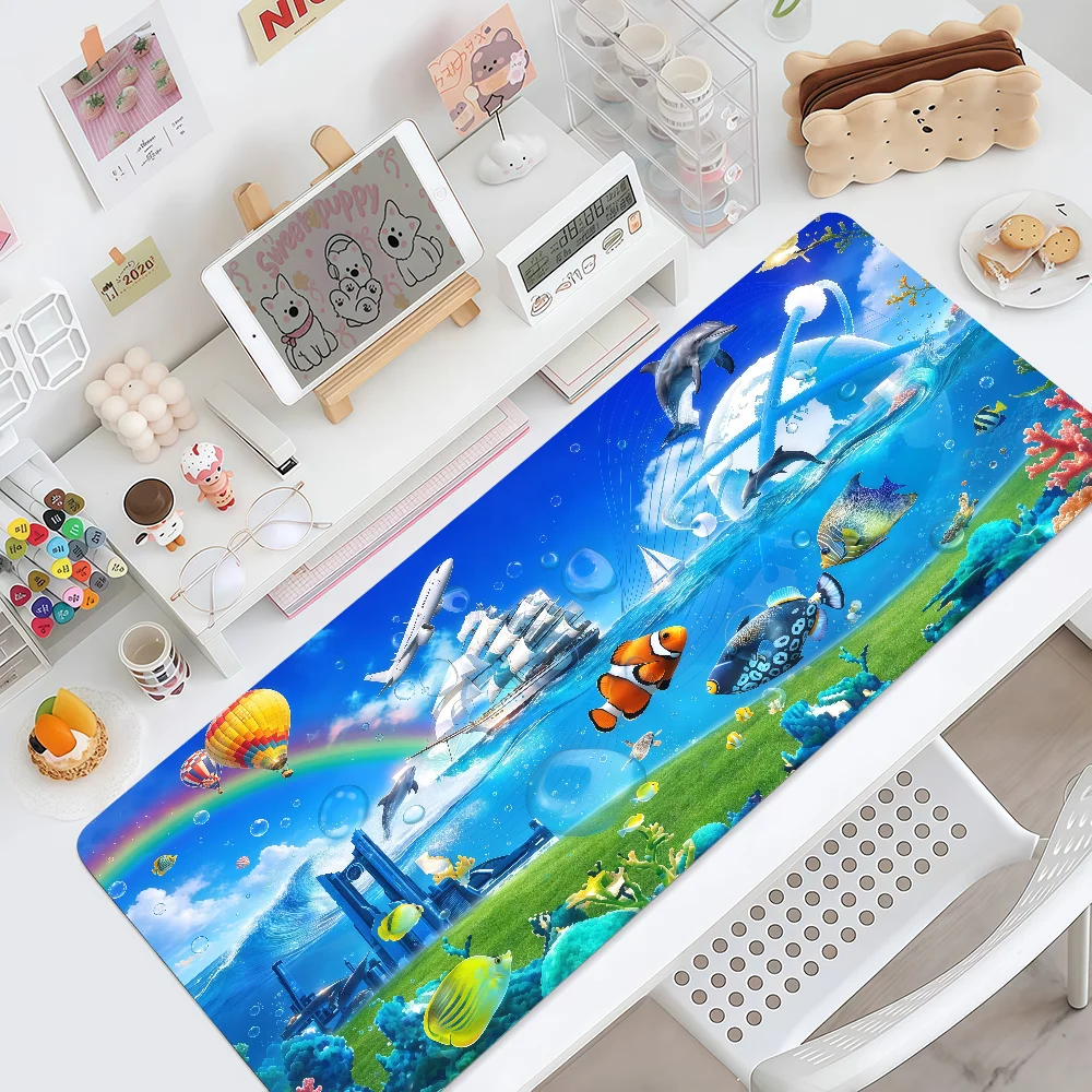 F-Frutiger Mouse Pad Technology MousePad Non-slip Lockedge Office Student Gaming Thickened Natural Large Writing Pad Cushion