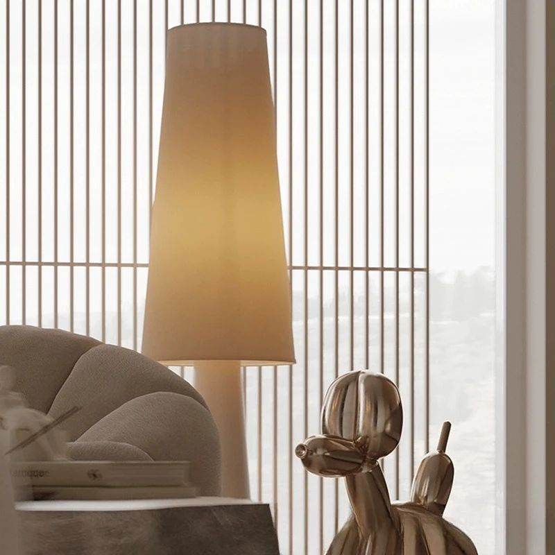 Wabi الرمال الرياح مصباح أرضي غرفة المعيشة غرفة نوم دراسة الفن جو إبداعي مصباح عمودي اليابانية كريم الرياح مصباح من القماش #3