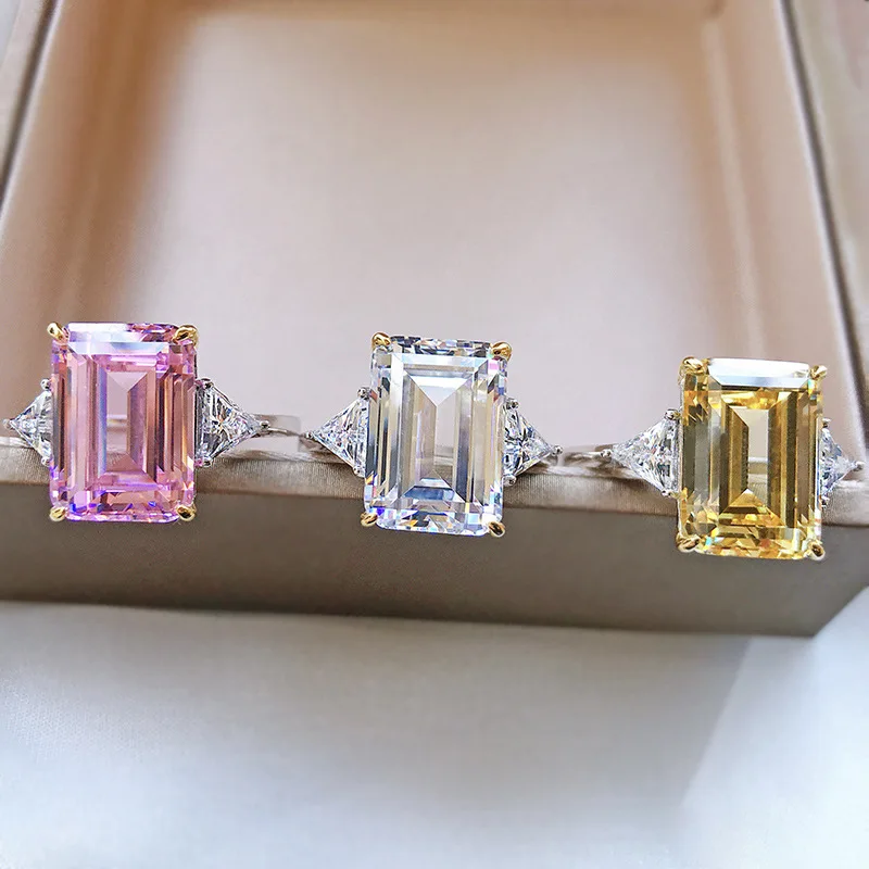 

Classic Elegant Pure Authentic 925 Sterling Silver Wedding Ring for Women Citrine Pink Topaz Anniversary Fine Jewelry Gift