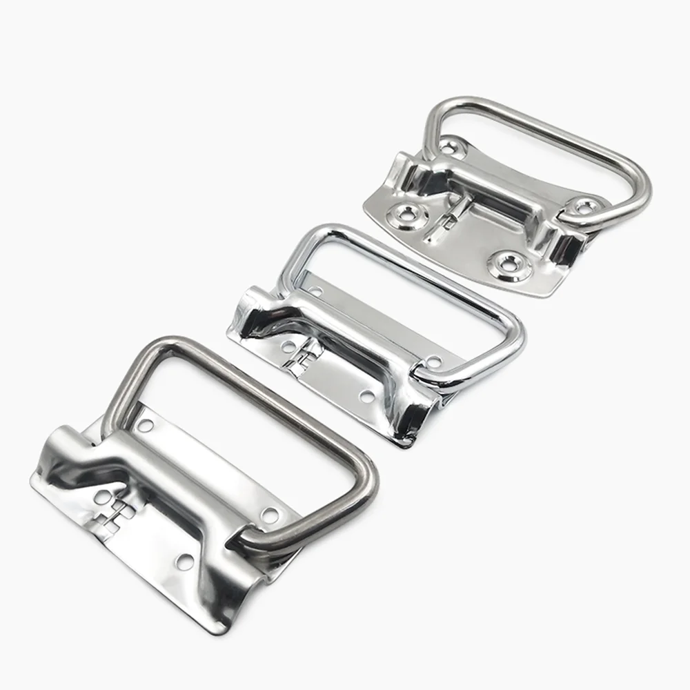 

2PCS Cupboard Folding Handle Container Drawer Pulls Drawer Spring Loaded for Garage Stainless Steel Flush Mounted Case Pull Lift