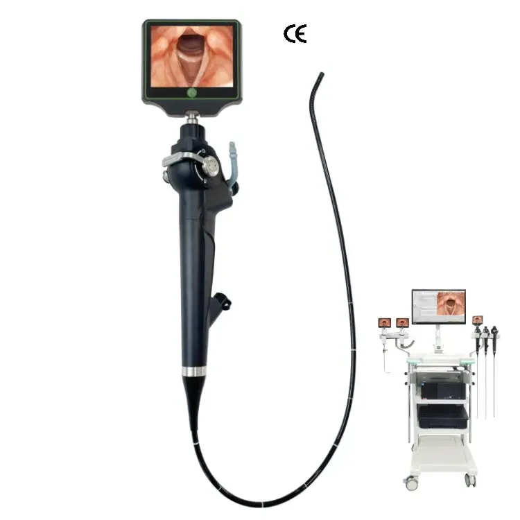 Approved Visual Airway Management Guider Flexible Video Fiber Laryngoscope Bronchoscope with 3.5 inch display