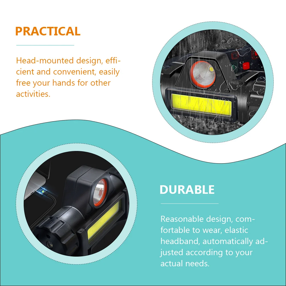

Usb Rechargeable Head-Mounted Flashlight Led Light For Outdoor Night Fishing With Adjustable Headband Large
