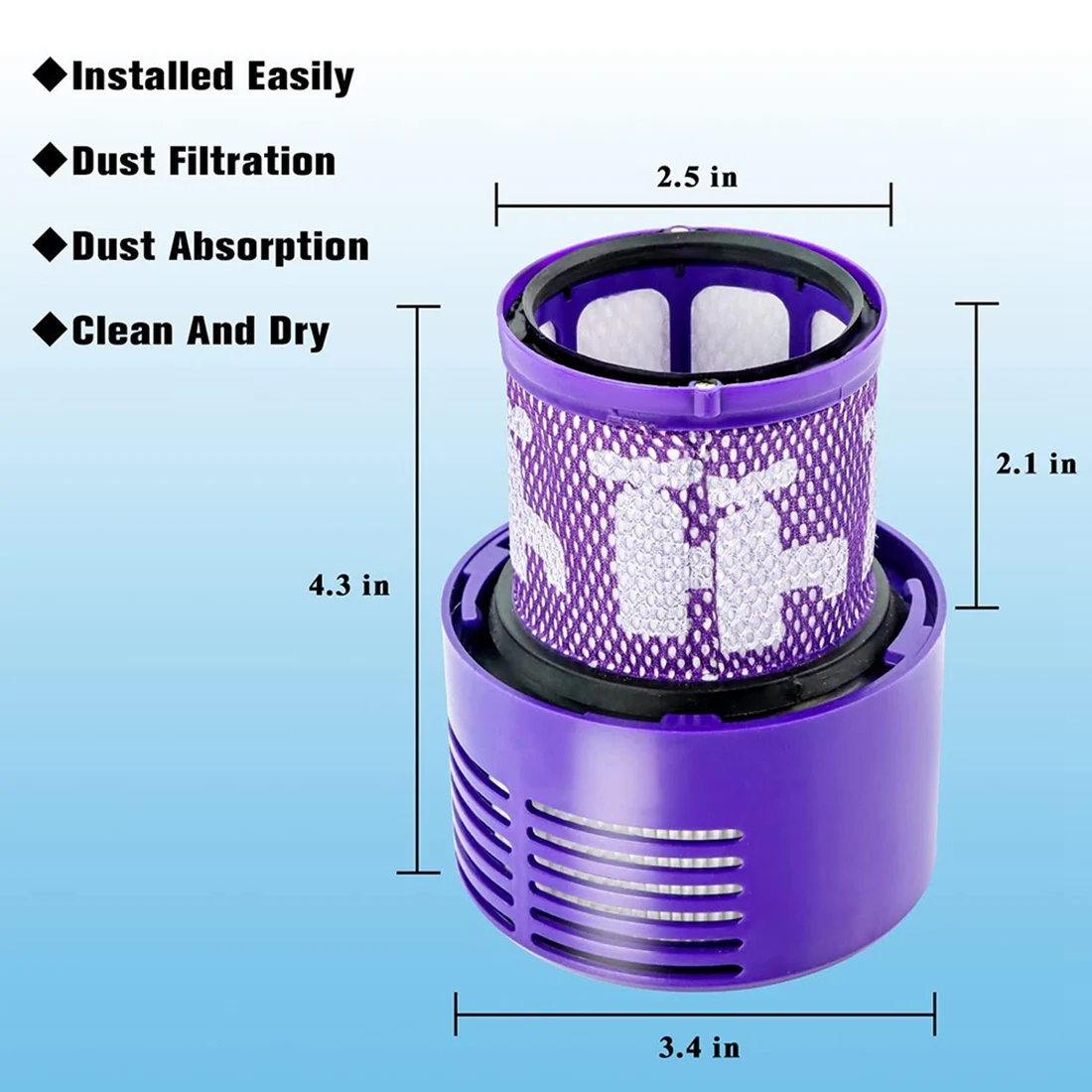 Dyson、サイクロンシリーズ、絶対v10の掃除機フィルターの交換、動物の合計洗浄、v10オリジン、3個