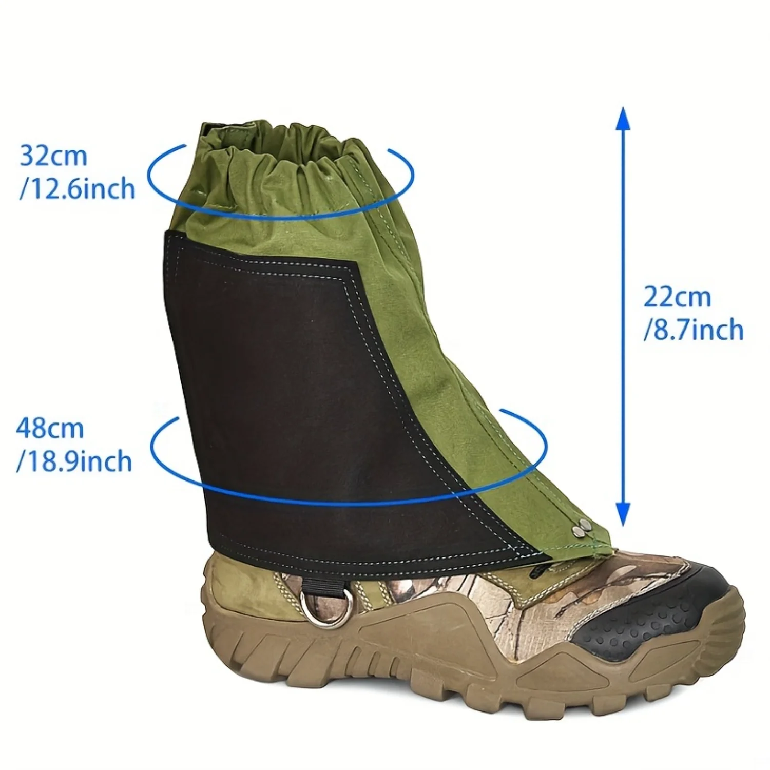 1 Pair Waterproof Ankle Gaiters with Drawstring Bag - Ideal for Hiking, Walking, Backpacking, Climbing