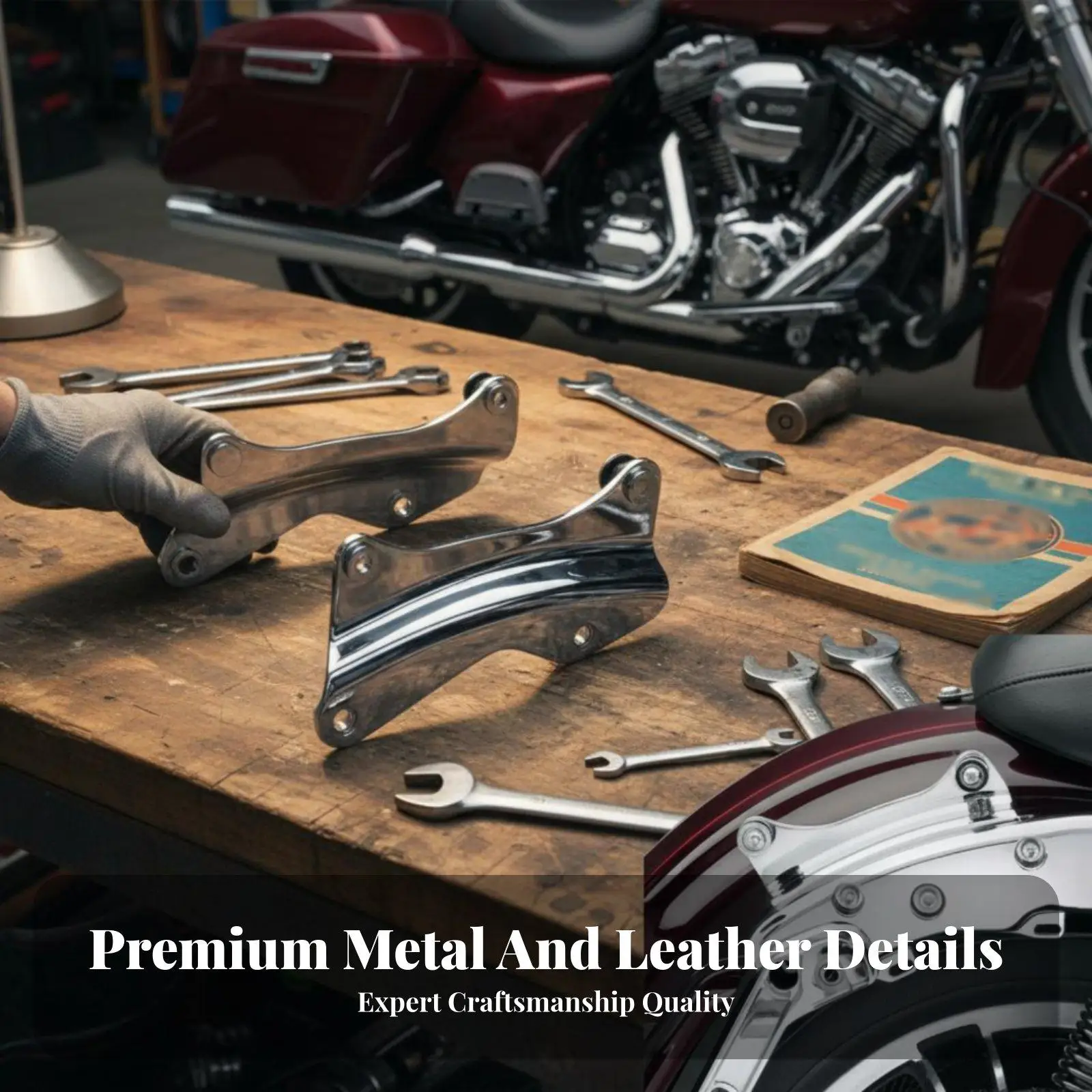 Heavy Duty Steel Motorcycle Backrest Luggage Rack Passenger Comfort Pad Quick Release Sissy Bar for Cruiser Touring