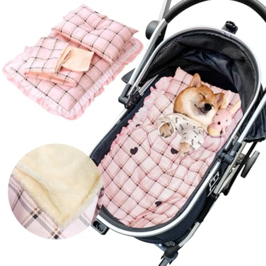 

Pet Stroller Pad AntiSlip Bm Removable Washable Dog Pillow Quilt Set Pink