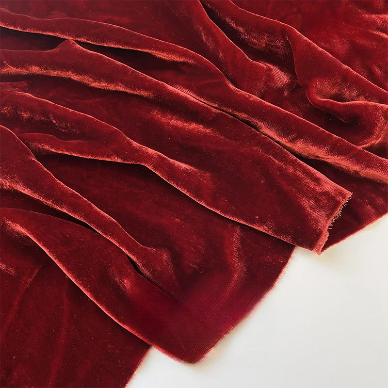 2 Yards Fabric Island Multi-color Silky Silk Velvet Mulberry Silk Haute Couture Dress Handmade DIY Cloth