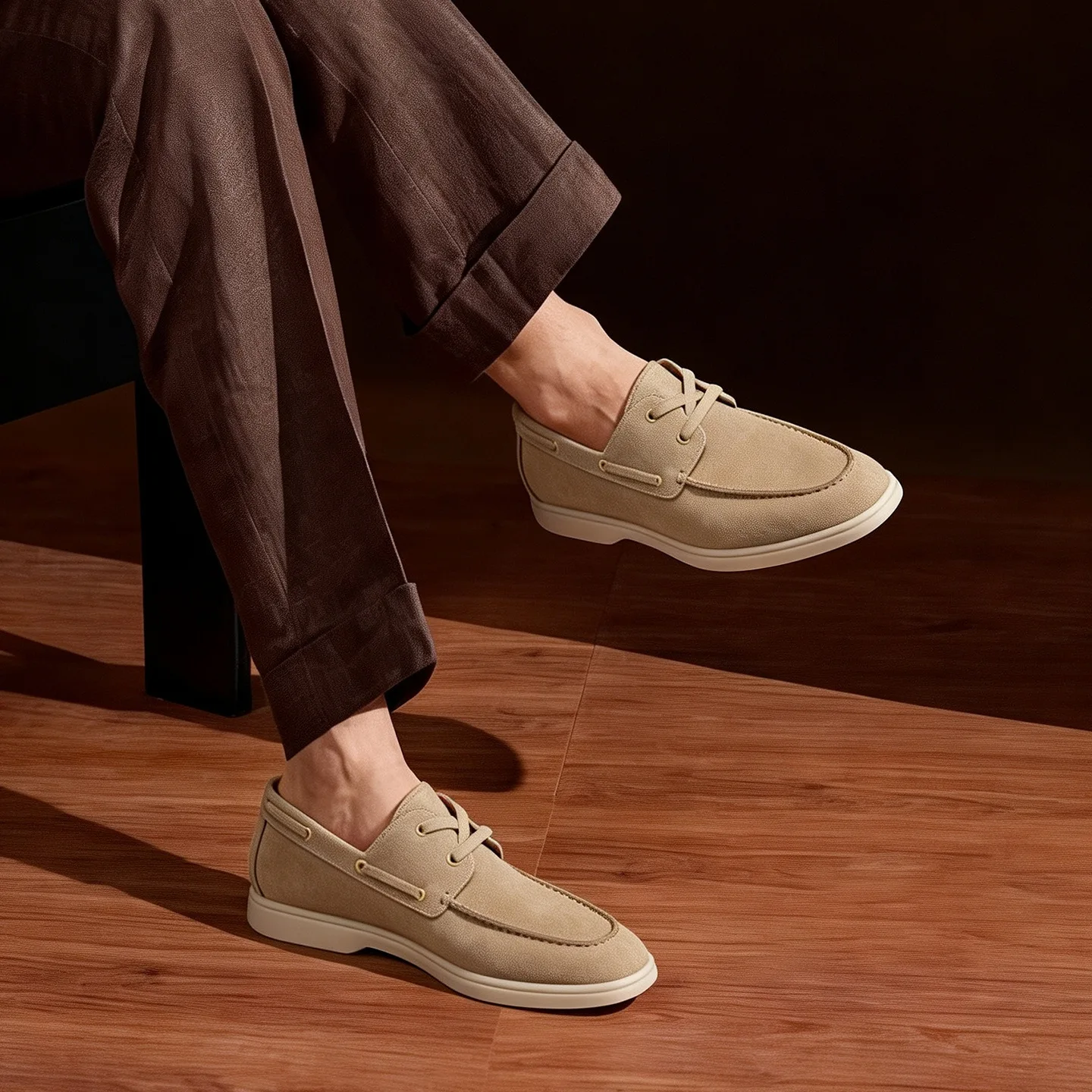 Men's New Suede Leather Slip-On Casual Shoes | Comfortable Soft Sole Handmade Loafers | Fashion Versatile Genuine Leather Flats