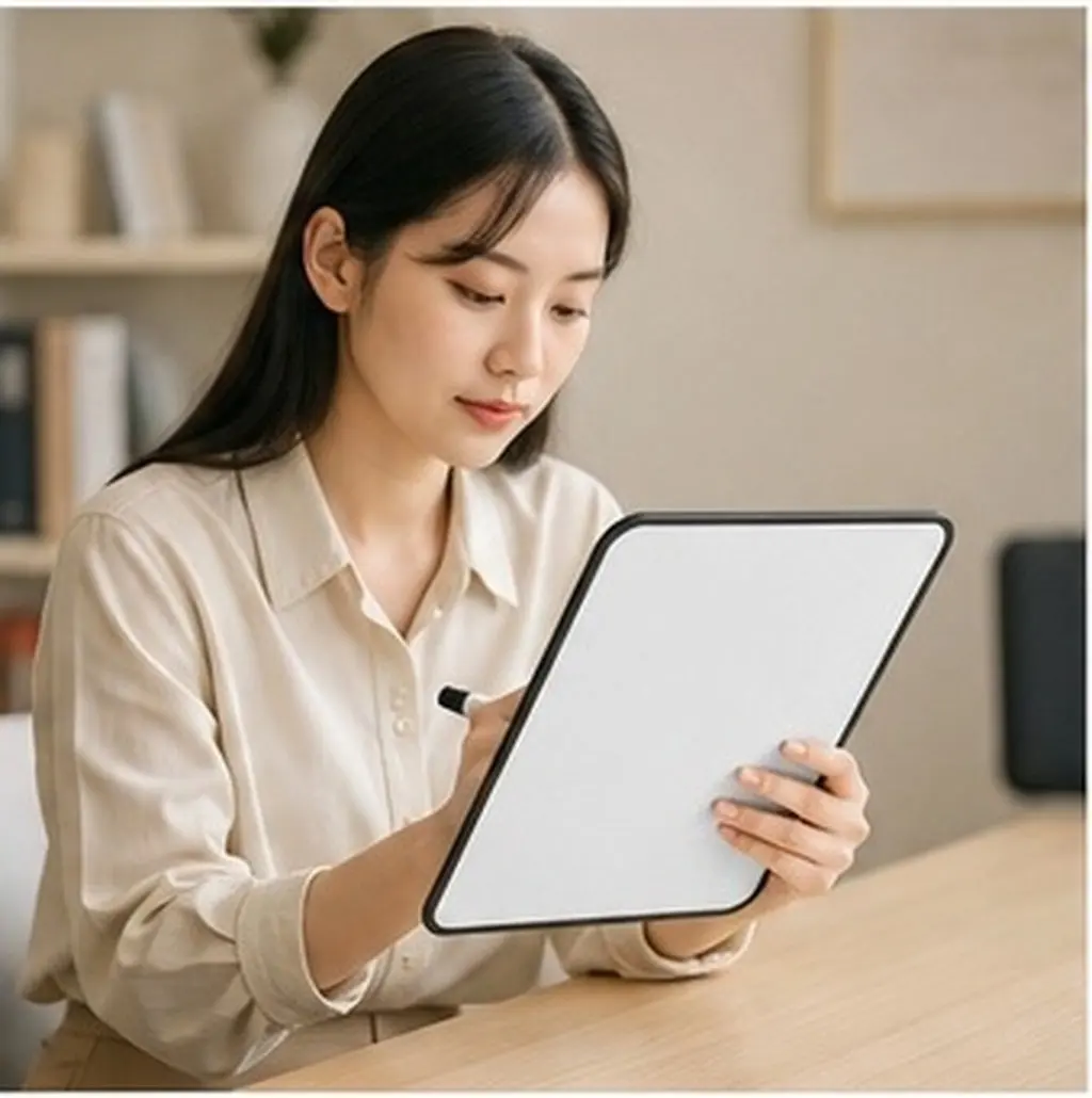 Portable A4 Double-Sided Magnetic Whiteboard Dry Erase Surface for Kitchen Office Study Room Fridge Wall Desktop Reusable