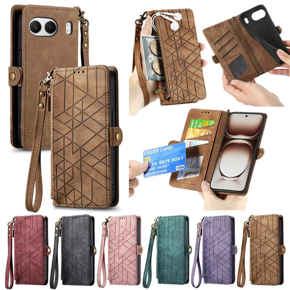 

For Oneplus Nord 4 5G 2024 Crossbody Zipper Wallet Leather Case OnePlus Nord CE 4 Lite Luxury Cover One Plus Nord 4 CE4 Funda