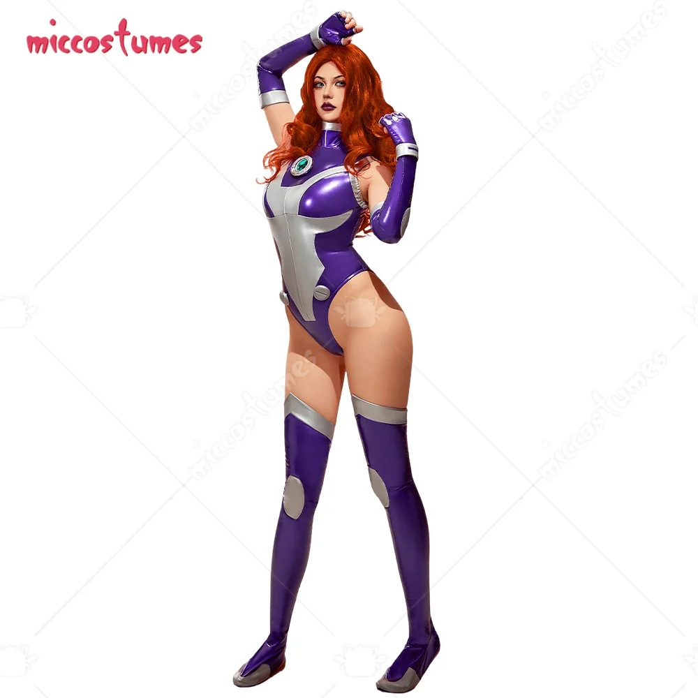 【Versandbereit】Miccostumes Damen Premium Edition Superhelden-Cosplay-Kostüm Bodysuit mit Handschuhen und Socken für Halloween