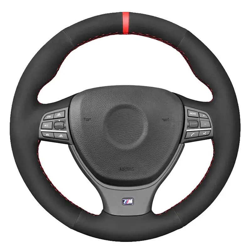 

Hand Sewn Non-slip Custom Suede Hand-Stitch Steering Wheel Cover For BMW 5 Series 520i 528i F10 F11 F07 M5 Interior Accessories